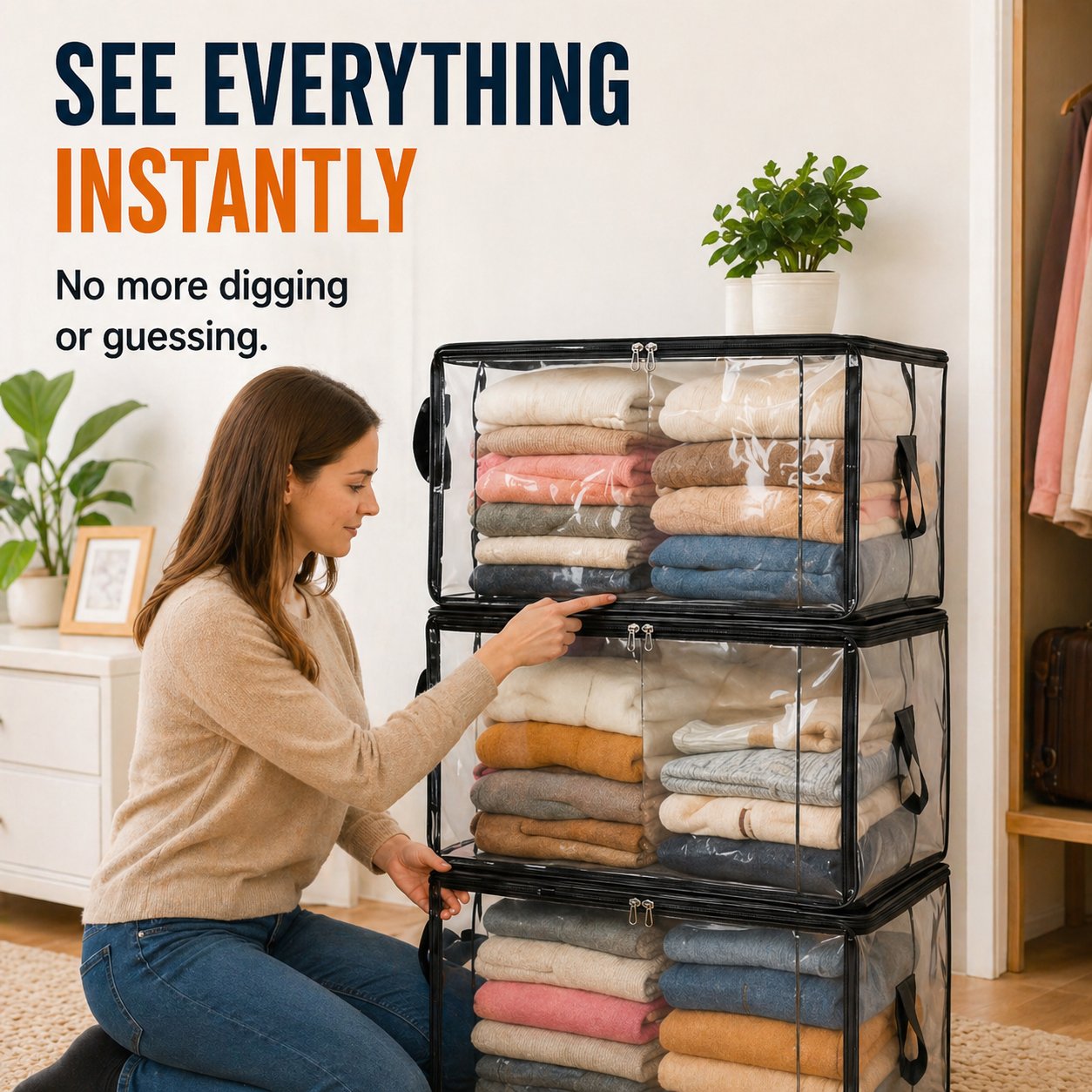 💟💟LAST DAY 50% OFF 📦NAVODILO® Large Heavy-Duty Thick Plastic Clear Storage