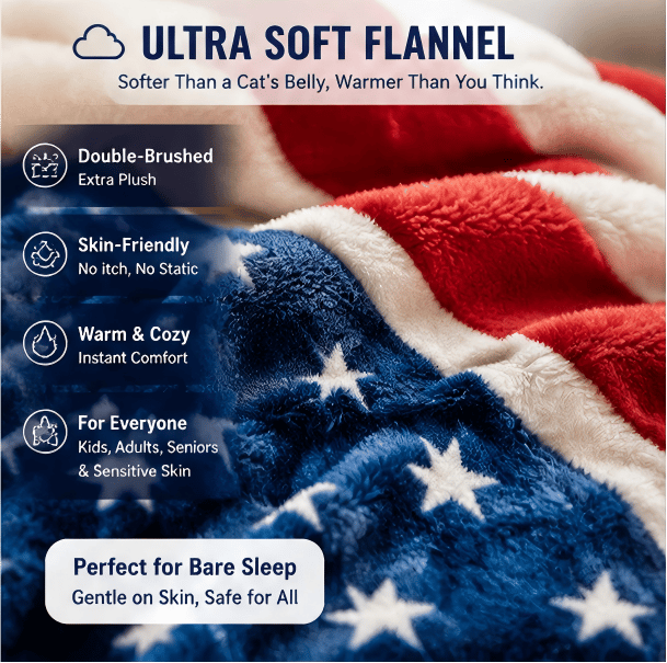❤️Show Your Pride in Comfort — Ultra-Soft National Flag Flannel Blanket