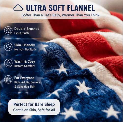 ❤️Show Your Pride in Comfort — Ultra-Soft National Flag Flannel Blanket
