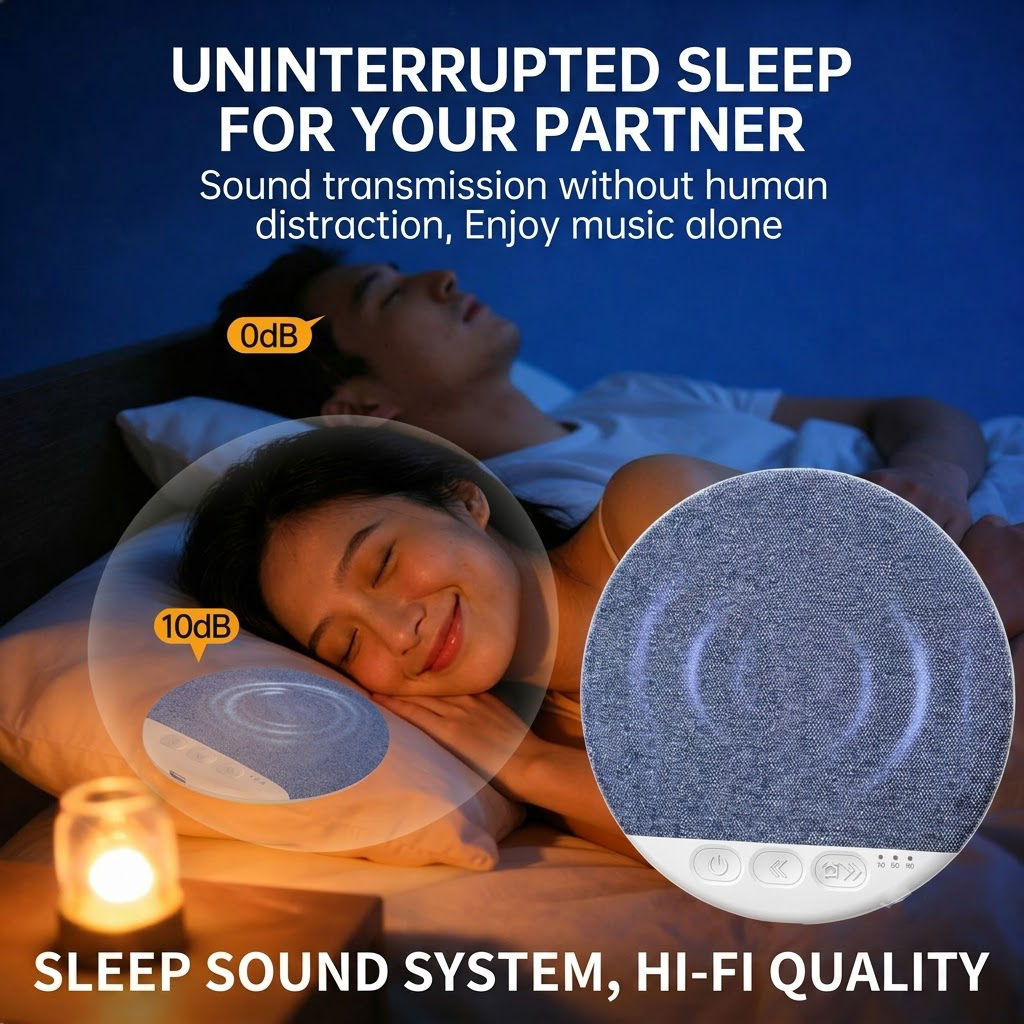 🎁💤Ultra-Thin Under-Pillow Speaker for Side Sleepers-Wireless Pillow Speaker with Timer & DSP Audio, Insomnia Relief & Sleep Aid upsell