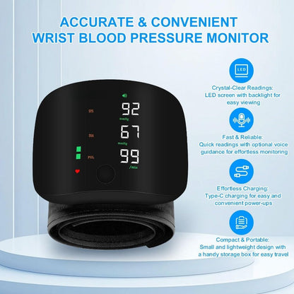 NAVODILO®USB-C Rechargeable Wrist Blood Pressure Monitor