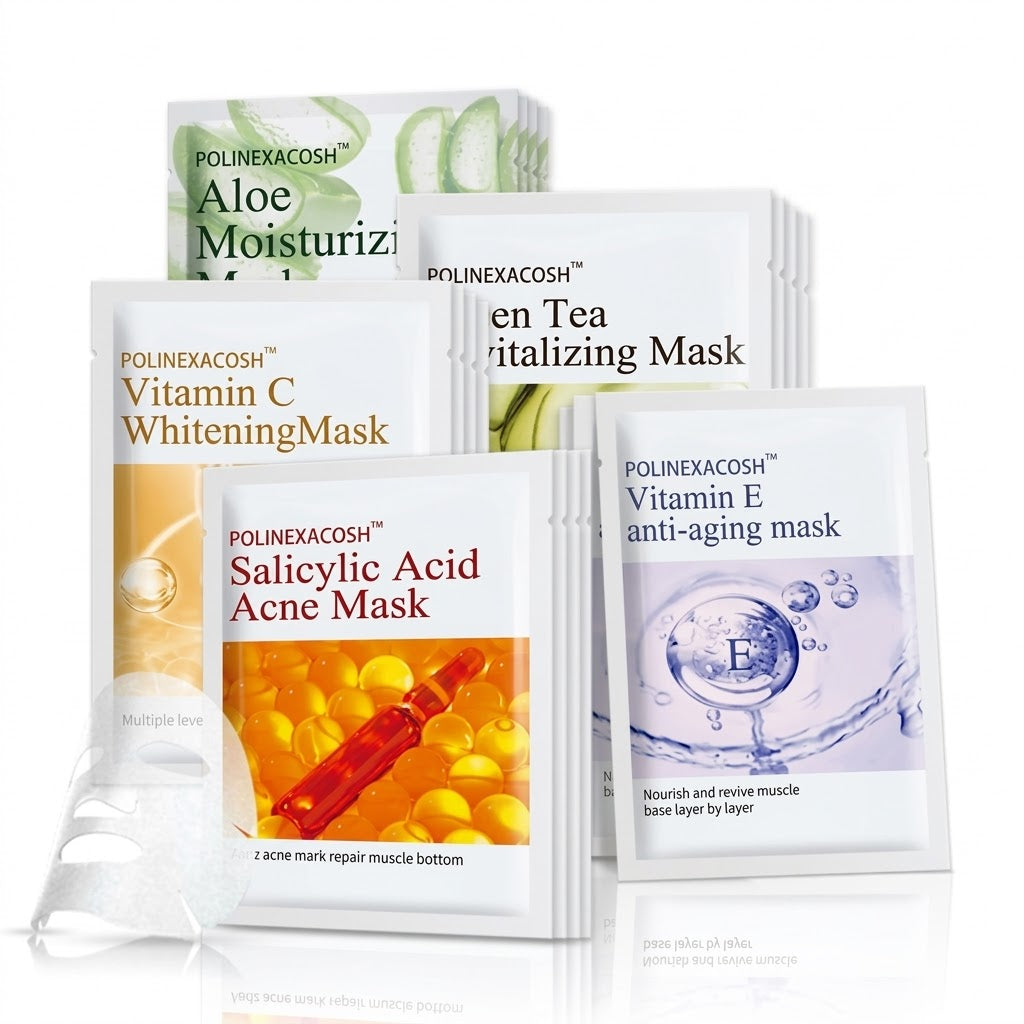 Polinexacosh Vitamin C & E Revitalizing Sheet Mask: Multi-Effect Repairing & Deep Hydrating Mask for Radiant, Nourished Skin