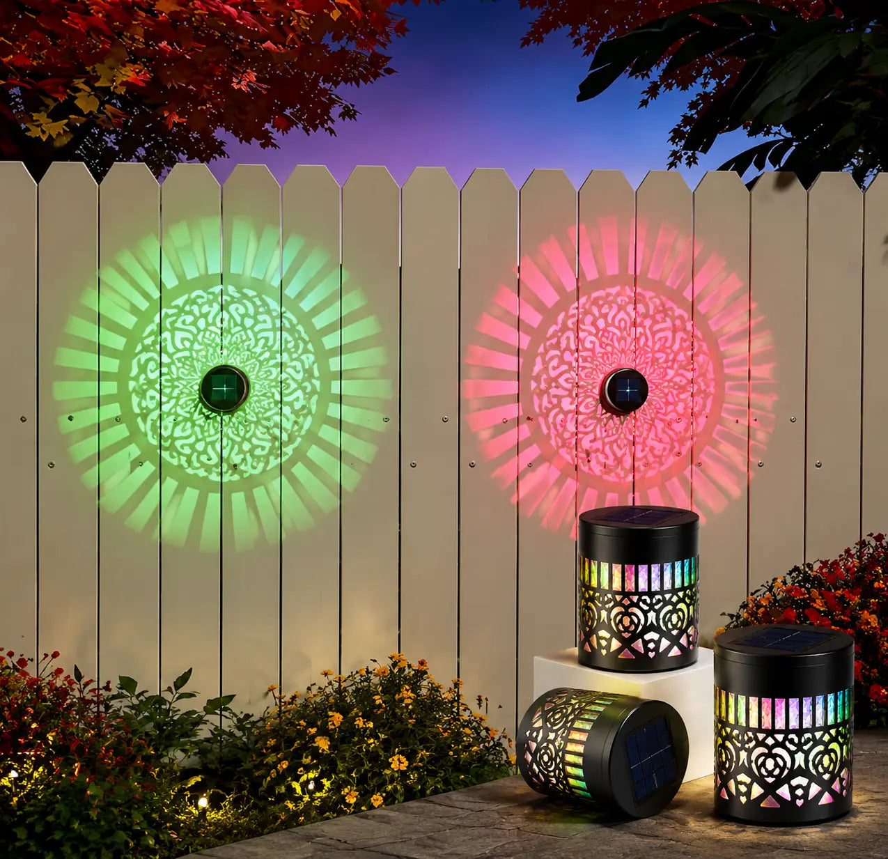 NAVOZILO®🏡☀️Seven-Color Changing Solar Mandala Projection Wall Light upsell