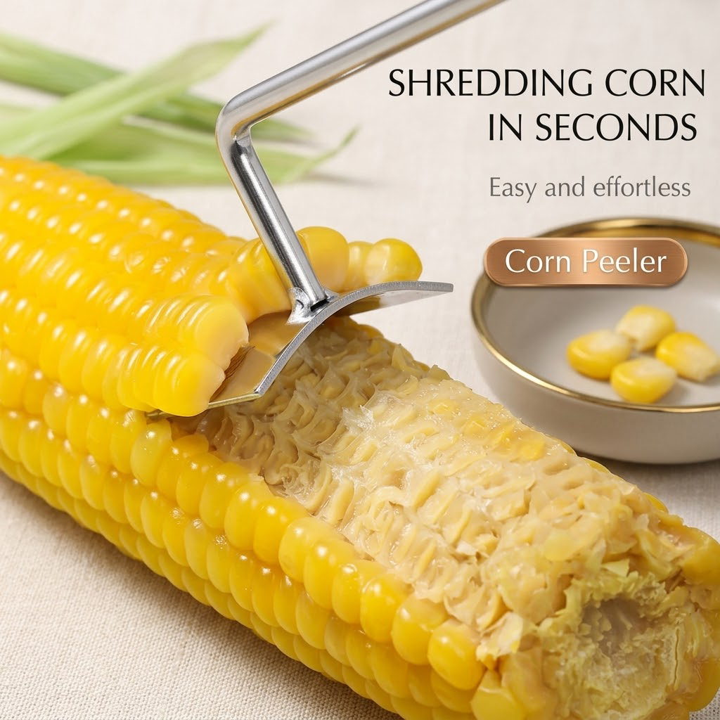 Navozilo® Stainless Steel Corn Peeler – Premium Kernel Stripping Tool (Upsell)