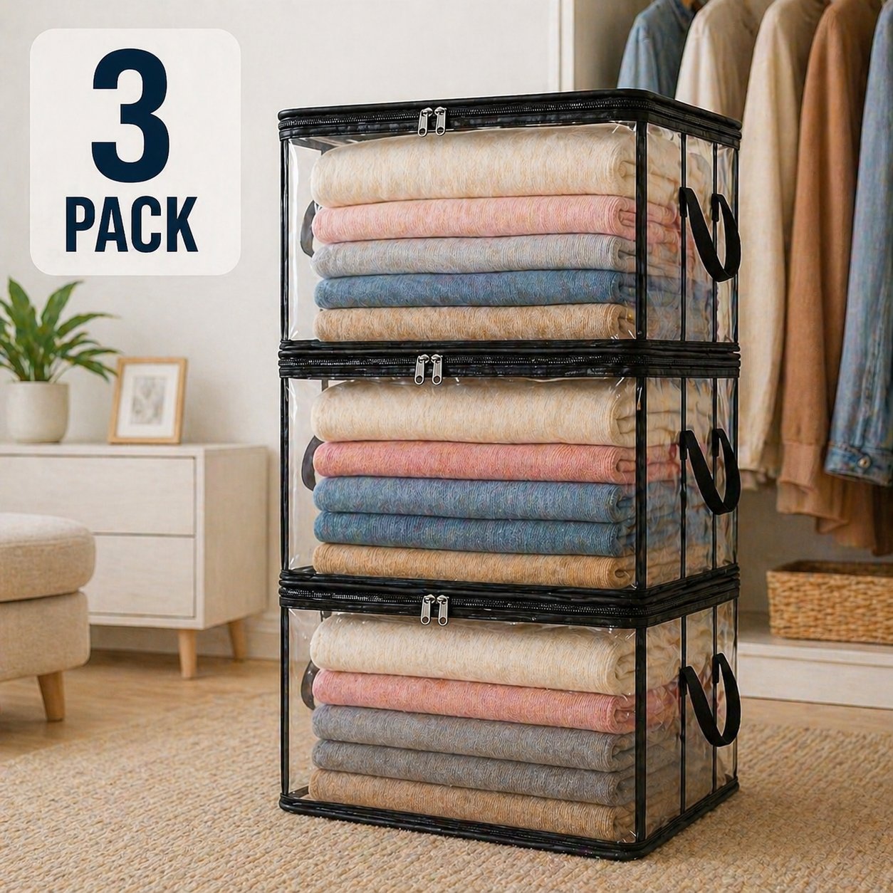 💟💟LAST DAY 50% OFF 📦NAVODILO® Large Heavy-Duty Thick Plastic Clear Storage