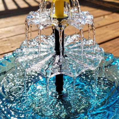 navozilo® Hanging Glass Bird Feeder with Solar Fountain Pump for Outdoor Garden Yard Decoration