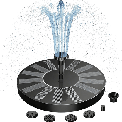 NAVODILO®Solar Fountain with 6 Nozzles – Solar Powered, Rechargeable Battery, LED Option