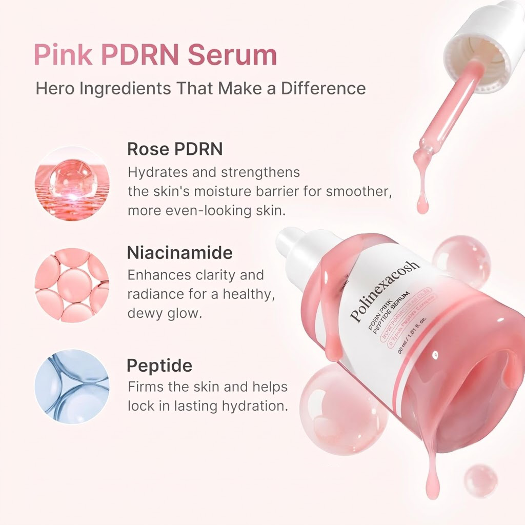 Polinexacosh Pink Peptide Serum | Ultimate Vegan Glow for Firmer, Brighter & Perfectly Even Skin