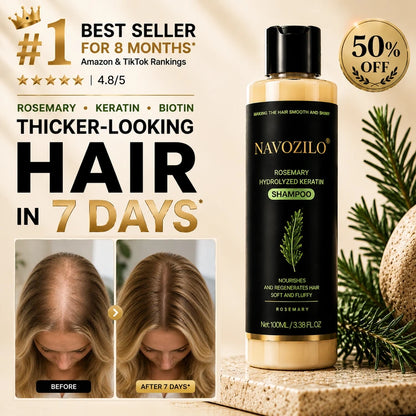 LAST DAY 50% OFF——🌿🍀NAVOZILO® Official -Size Rosemary Keratin Scalp Shampoo| Full-size scalp care for thicker-looking, stronger-feeling hair.