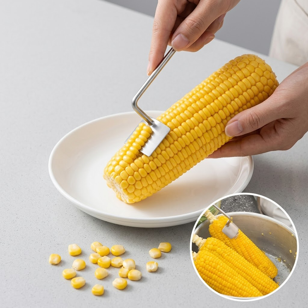Navozilo® Stainless Steel Corn Peeler – Premium Kernel Stripping Tool (Upsell)