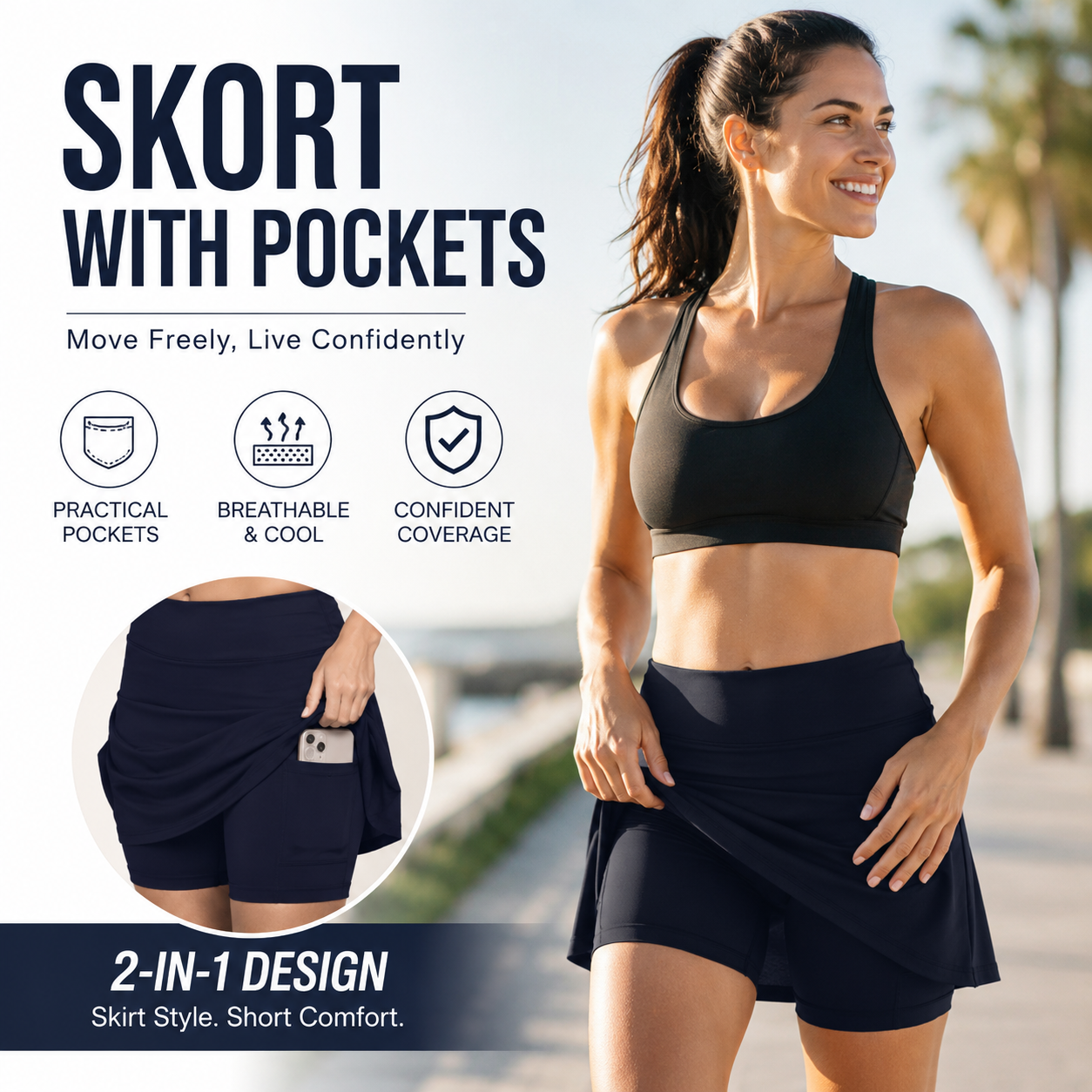 🌟50% OFF â€?🎁Anti-Chafing Active Skort â€?Super soft and comfortable🔥