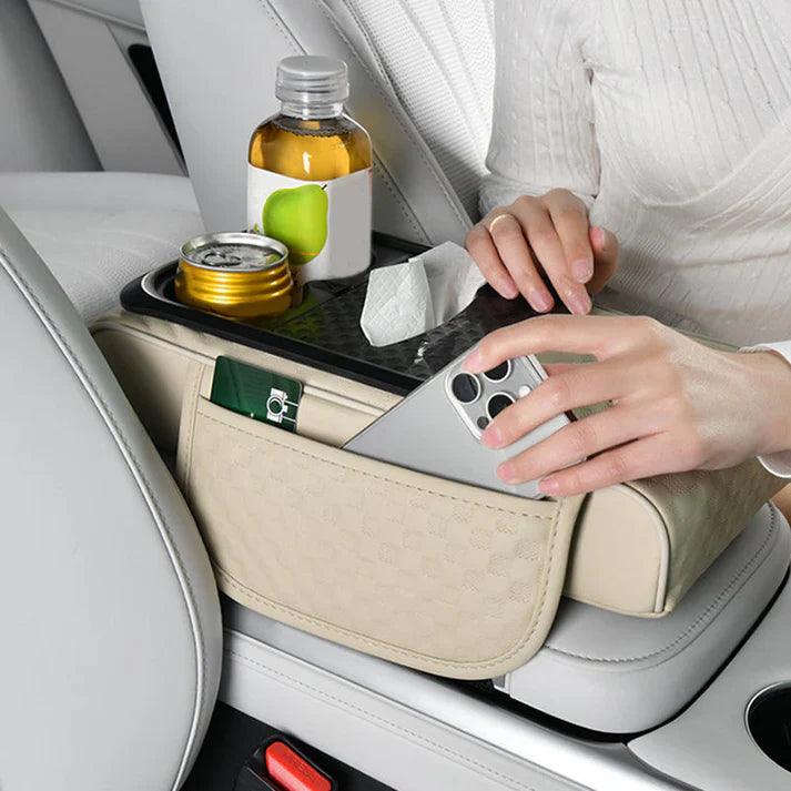 Navozilo® Premium Car Armrest Storage with Integrated Cup Holders & Tissue Station (Upsell)
