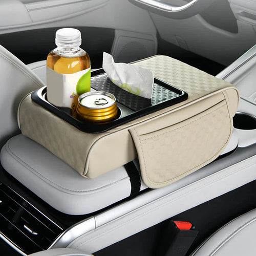 Navozilo® Premium Car Armrest Storage with Integrated Cup Holders & Tissue Station (Upsell)