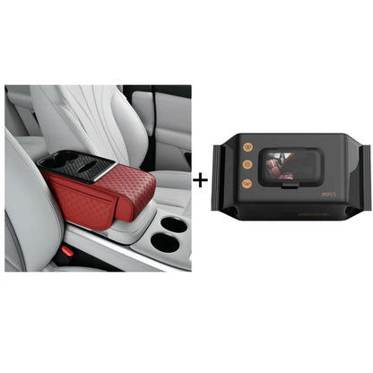 Navozilo® Premium Car Armrest Storage with Integrated Cup Holders & Tissue Station (Upsell)