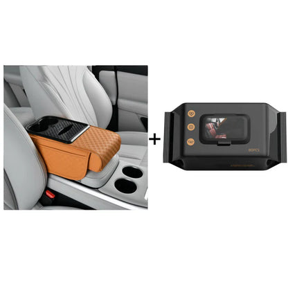 Navozilo® Premium Car Armrest Storage with Integrated Cup Holders & Tissue Station (Upsell)
