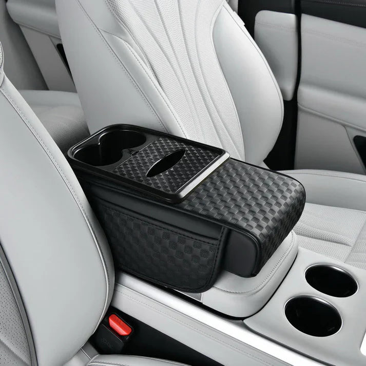 Navozilo® Premium Car Armrest Storage with Integrated Cup Holders & Tissue Station (Upsell)