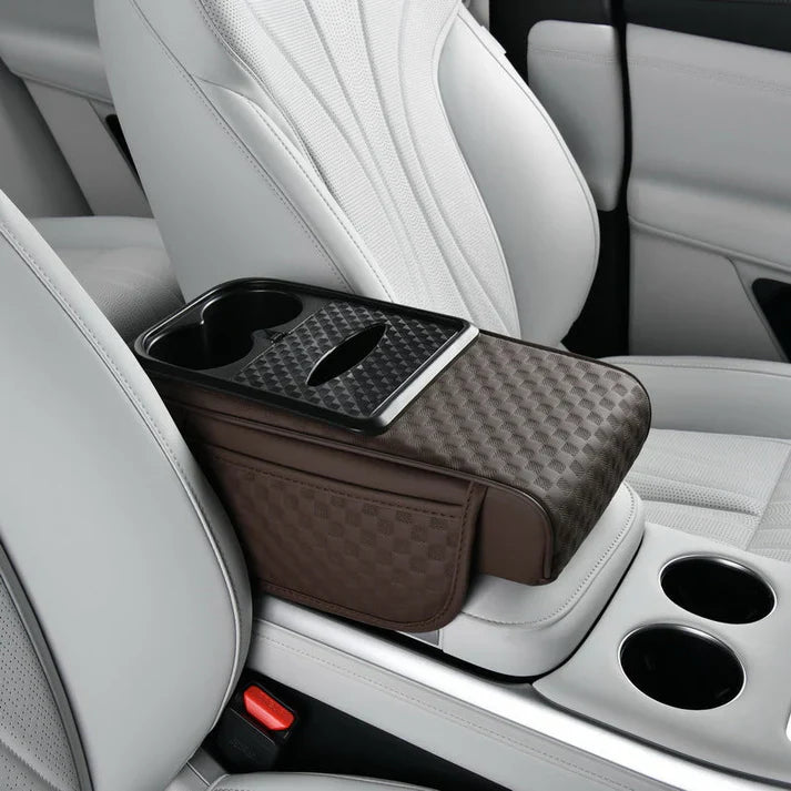 Navozilo® Premium Car Armrest Storage with Integrated Cup Holders & Tissue Station (Upsell)
